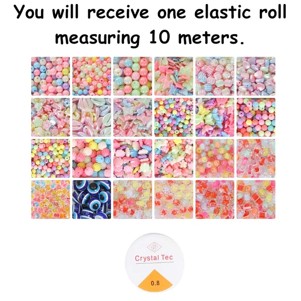 Multicolor_AmbitieuxBracelet_Jewelry_Making_Kit_with_24_Vibrant_Color_Beads_&_Elastic_Thread__DIY_Bead_Craft_Set_for_Kids_&_Adults__Perfect_for_Bracelet,_Necklace,_and_Jewelry_Creations_(Double_beads_)