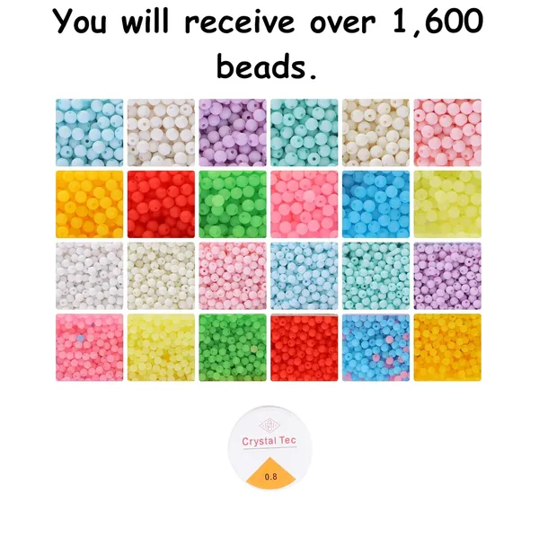 Multicolor_AmbitieuxBracelet_Jewelry_Making_Kit_with_24_Vibrant_Color_Beads_&_Elastic_Thread__DIY_Bead_Craft_Set_for_Kids_&_Adults__Perfect_for_Bracelet,_Necklace,_and_Jewelry_Creations_(8_and_6_mm_Matt)