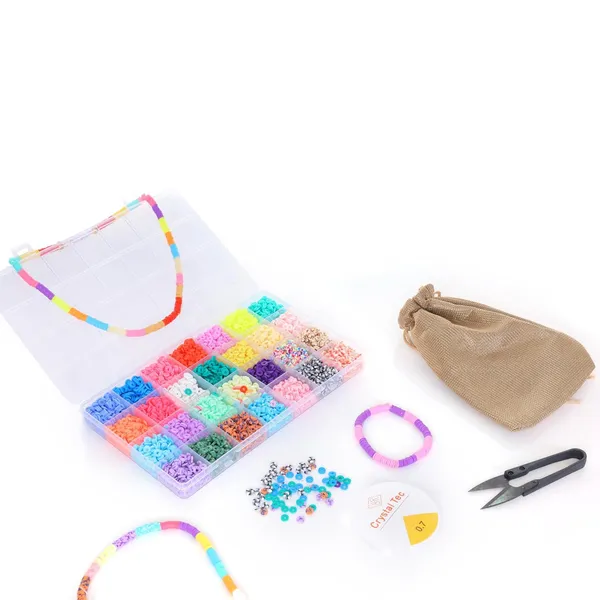 Multicolor_Bracelet-Making_Kit_with_6700+_Clay_Beads,_130+_Alphabet_Beads,_Charms,_Accessories_&_Tools_|_Return_Birthday_Gift_for_3_4_5_6_7_8_9_Years_Girls_(28_Clay_Beads)