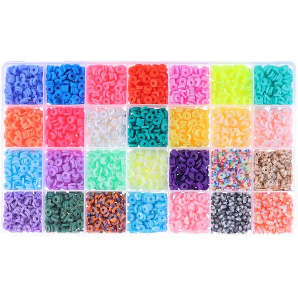 Multicolor_Bracelet-Making_Kit_with_6700+_Clay_Beads,_130+_Alphabet_Beads,_Charms,_Accessories_&_Tools_|_Return_Birthday_Gift_for_3_4_5_6_7_8_9_Years_Girls_(28_Clay_Beads)