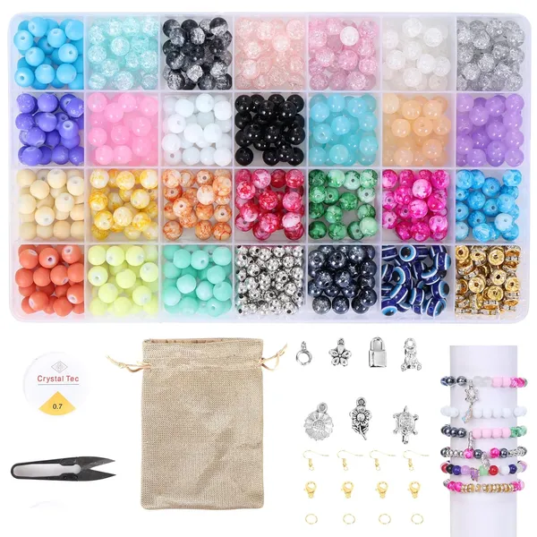 Multicolor_DIY_Bracelet_Making_Kit__400+_Glass_(8mm)_28-Compartment_Organizer_Box_for_Birthday_Gift_Girls_Age_2_3_4_5_6_7_8_9