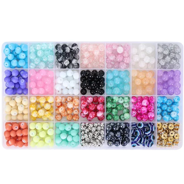 Multicolor_DIY_Bracelet_Making_Kit__400+_Glass_(8mm)_28-Compartment_Organizer_Box_for_Birthday_Gift_Girls_Age_2_3_4_5_6_7_8_9