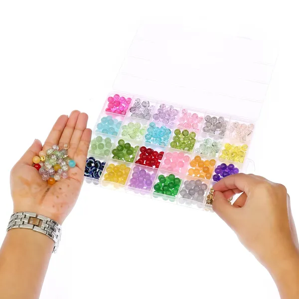 Multicolor_48-Compartment_Jewelry_Making_Kit_with_8_Gold_&_7_Silver_Charms__Bead_Set_with_Cutter_&_2_Rolls_of_0.7mm_Elastic_String_(10m_Each)__DIY_Bracelet_&_Necklace_Crafting_Kit_for_girls_birthday_gift_2_3_4_5_6_7_8_9