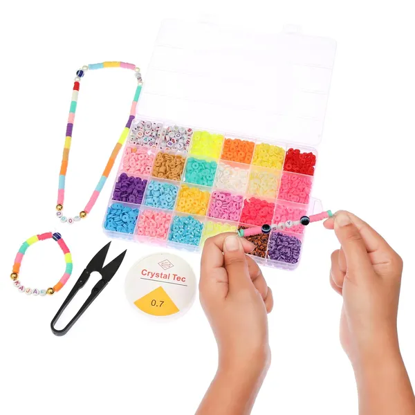 Multicolor_DIY_Bracelet_Making_Kit_for_Girls__48_Compartment_Combo_Set_with_1000+_Beads,_8_Charms,_Disc_Beads,_Alphabet_Beads,_2_Elastic_Threads,_Cutter_&_Hooks__Jewellery_Craft_Kit_for_Kids_Age_712_for_girls_birthday_gift_2_3_4_5_6_7_8_9