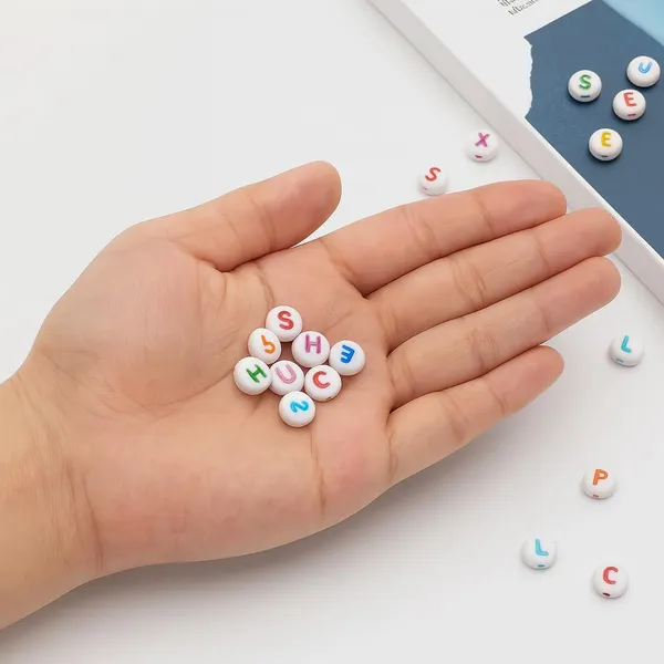 White_350+_Round_Alphabet_Letter_Colorfull_Beads_for_Bracelet_Jewellery_Making_with_10m_Elastic_Thread_(0.8mm)_|_Round,_Cube_and_Heart_Shape_(Round)