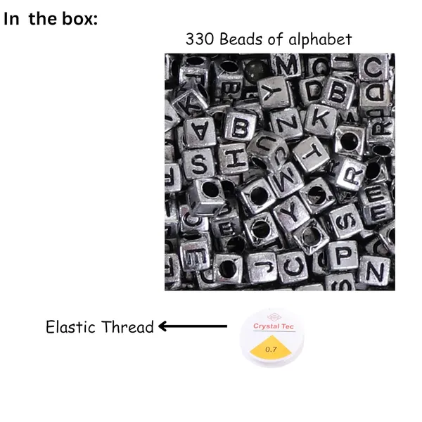 Silver_Alphabet_Letter_Colorfull_Beads_for_Bracelet_Jewellery_Making_with_10m_Elastic_Thread_(0.8mm)_|_Round,_Cube_and_Heart_Shape_(Silver_Cube)