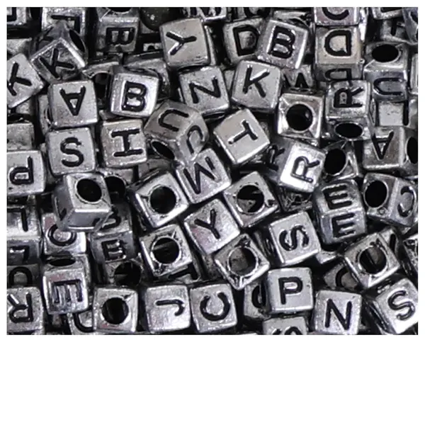 Silver_Alphabet_Letter_Colorfull_Beads_for_Bracelet_Jewellery_Making_with_10m_Elastic_Thread_(0.8mm)_|_Round,_Cube_and_Heart_Shape_(Silver_Cube)