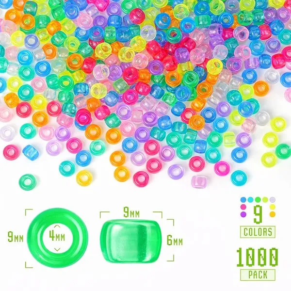 Multicolor_1000_Pcs_Glow_in_The_Dark_Beads_(9_*_6mm)_with_Elastic_Thread__DIY_Jewelry_Making_Kit_for_Kids_&_Adults