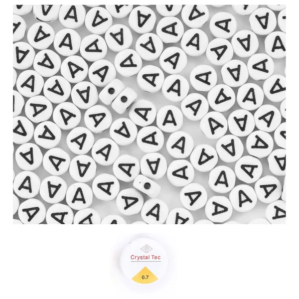 Multicolor_Round_Black_&_White_Alphabet_Plastic_Beads_with_Elastic_Thread__50+_Letter_Beads_A-Z_for_Bracelet,_Necklace_&_Jewelry_Making_(A)