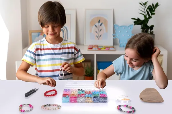 Multicolor_DIY_Bracelet_Making_Kit_-_24_Colorful_Beads,_10m_Elastic_Thread,_Jute_Bag,_and_Cutter_-_Gift_for_Girls_Birthdays_(Glass_Beads_3)
