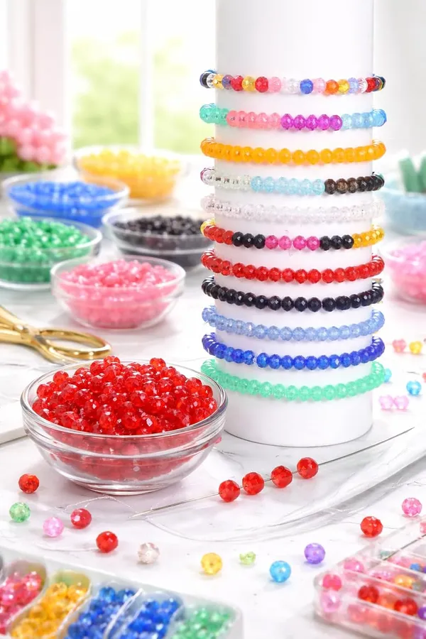 Ambitieux_1400+_PCS_Acrylic_6mm_Crystal_Plastic_Beads_for_Jewellery_Making_&_DIY_Crafts_|_Colorful_Craft_Beads_for_Kids,_Bracelets,_Necklaces,_Art_&_Craft_Projects_(Apple_Green)