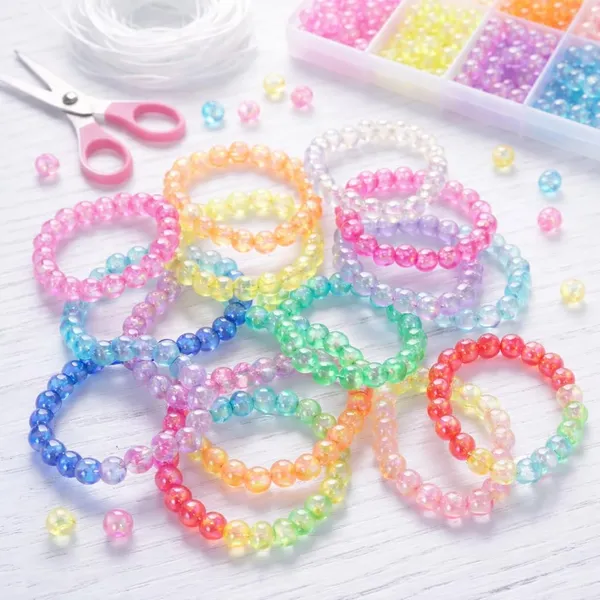 Ambitieux_800+_PCS_8mm_Rainbow_Shining_Round_Plastic_Beads_for_Jewellery_Making_|_DIY_Craft_Beads_for_Bracelets,_Necklaces_&_Art_Projects_|_Birthday_Gift_for_Girls_&_Kids_(4ÃƒÂ¢Ã¢â€šÂ¬Ã¢â‚¬Å“12_Years)_(Baby_Pink)