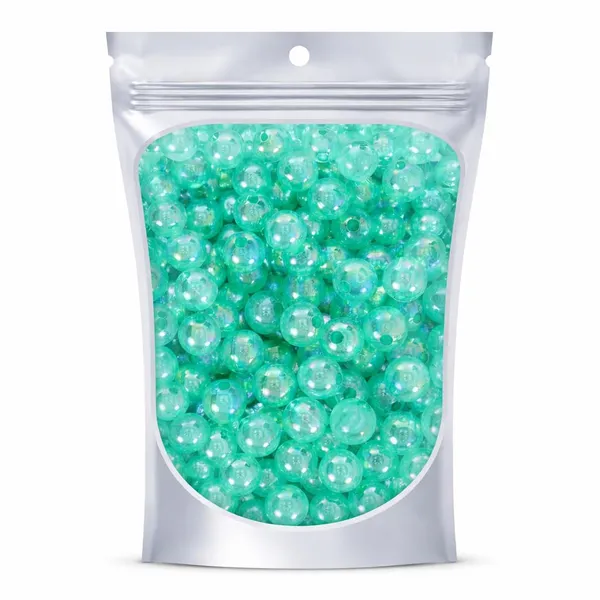 Ambitieux_800+_PCS_8mm_Rainbow_Shining_Round_Plastic_Beads_for_Jewellery_Making_|_DIY_Craft_Beads_for_Bracelets,_Necklaces_&_Art_Projects_|_Birthday_Gift_for_Girls_&_Kids_(4ÃƒÂ¢Ã¢â€šÂ¬Ã¢â‚¬Å“12_Years)_(Green)