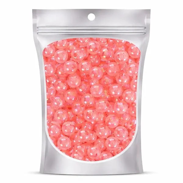 Ambitieux_800+_PCS_8mm_Rainbow_Shining_Round_Plastic_Beads_for_Jewellery_Making_|_DIY_Craft_Beads_for_Bracelets,_Necklaces_&_Art_Projects_|_Birthday_Gift_for_Girls_&_Kids_(4ÃƒÂ¢Ã¢â€šÂ¬Ã¢â‚¬Å“12_Years)_(Light_red)