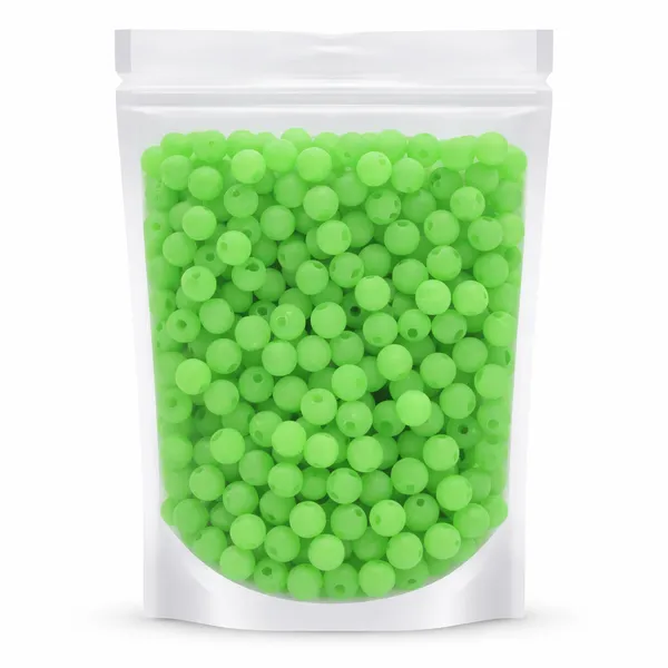 Ambitieux_800+_Pcs_Matt_plastic_Beads_for_Jewelry_Making_|_8mm_Assorted_Color_Round_plastic_Beads_for_Bracelet,_Necklace,_Anklet_&_DIY_Craft_|_Bulk_Bead_Kit_for_Selling_&_Handmade_Business_(green)