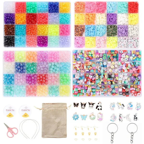 Ambitieux_Bracelet_Making_Kit_for_Kids_&_Girls_|_4-in-1_Beads_Craft_Kit_with_Acrylic,_Clay,_Letter_Beads,_Charms_&_Accessories_|_DIY_Jewellery_Making_Set_for_Girls_Age_4Ã¢â‚¬â€œ12_|_Creative_birthday_Gift_Kit_(Beginner_Craft_kit)