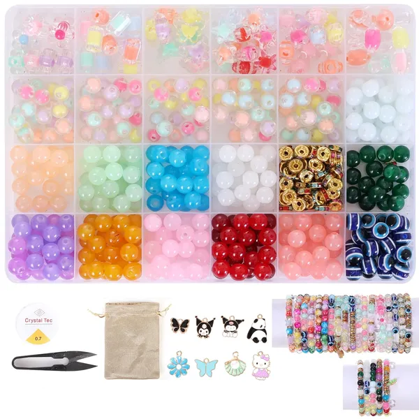 Ambitieux_DIY_Bracelet_Making_Kit_575+_Beads_Jewelry_Set_With_Glass,Double,Charms_Pendants_Accessories,Evil_Eye,Elastic_Thread,Cutter_&_Jute_Bag_Craft_Kit_For_Girls,Kids_&_Adults_(Jelly),Multicolor