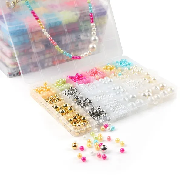Ambitieux_DIY_Jewellery_Making_Kit_for_Girls__Big_Beads_Set_with_4_Storage_Boxes,_Alphabet_Beads,_Pearls,_Clay_Disc_Beads,_Cute_Charms,_Keychains,_Earring_Hooks,_Elastic_Thread,_Scissors_&_Jute_Bag__Bracelet,_Necklace_&_Keychain_Craft_Kit_Birthday_gift_for_girls_age_1_2_3_4_5_6_7_8_9_10_years