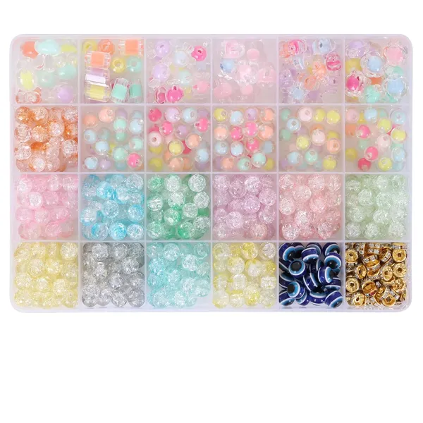 Multicolor_DIY_Bracelet_Making_Kit__575+_Beads_Jewelry_Set_with_Glass,_Double,_Charms_Pendants_Accessories,_Evil_Eye,_Elastic_Thread,_Cutter_&_Jute_Bag__Craft_Kit_for_Girls,_Kids_&_Adults_birthday_2_3_4_5_6_7_8_9_years_(Crackle)