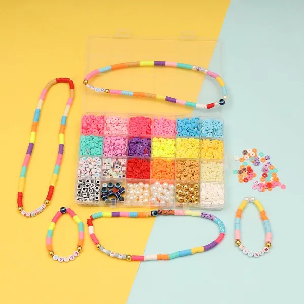 Multicolor_Children_Jewelry_Making_Craft_Bracelet_Kits_set_for_Kids_-_DIY_24_Compartment_Box,_700+_Colorful_Beads,_Ear_Hangings,_Lobster_Locks_&_Rings_,_8_Pcs_of_Charms_With_Accessories_-_Birthday_Gift_for_Girls_4_5_6_7_Years_(Clay_beads_2)
