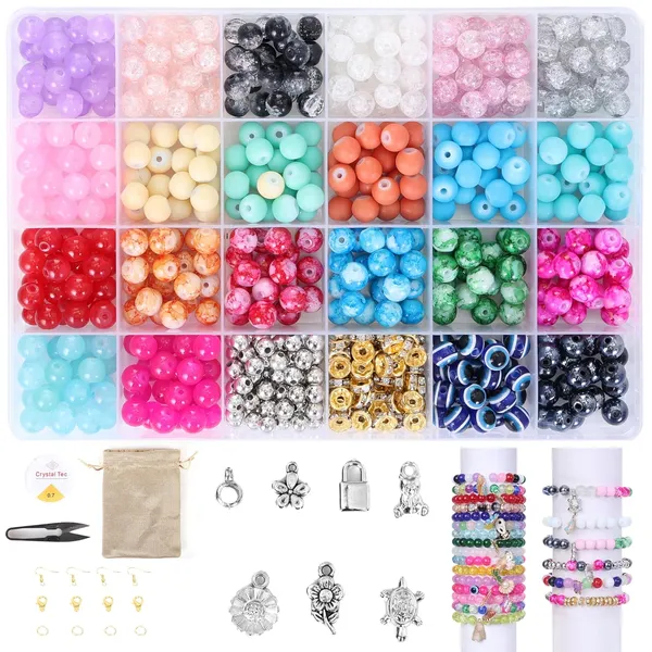 Multicolor_Children_Jewelry_Making_Craft_Bracelet_Kits_set_for_Kids_-_DIY_24_Compartment_Box,_700+_Colorful_Beads,_Ear_Hangings,_Lobster_Locks_&_Rings_,_8_Pcs_of_Charms_With_Accessories_-_Birthday_Gift_for_Girls_4_5_6_7_Years_(All_Glass_beads)