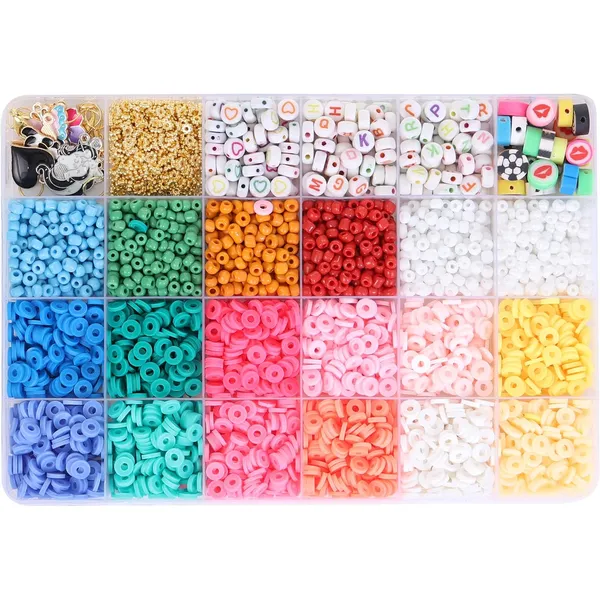 Multicolor_DIY_Bracelet_Making_Kit_for_Girls__3000+_Beads_Craft_Set_with_12_Clay_Colors,_6_Seed,_Alphabet_&_Heart,_Charms,_Findings,_Elastic_Rolls,_Cutter_&_Jute_Pouch__Jewellery_Kit_for_Kids_-_Birthday_Gift_for_Girls_4_5_6_7_8_9_10_Years