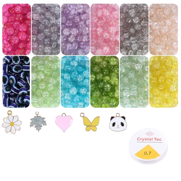 Multicolor_300+_Glass_Beads_Set_with_5_Charms_&_10_Meter_Elastic_Thread__Perfect_for_Bracelet_&_Jewelry_Making_(Crackle_Glass)