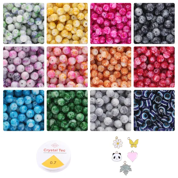 Multicolor_300+_Glass_Beads_Set_with_5_Charms_&_10_Meter_Elastic_Thread__Perfect_for_Bracelet_&_Jewelry_Making_(Marble_Beads)