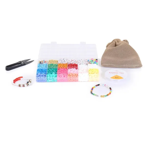 Multicolor_DIY_Bracelet_Making_Kit_for_Girls__3000+_Beads_Craft_Set_with_12_Clay_Colors,_6_Seed,_Alphabet_&_Heart,_Charms,_Findings,_Elastic_Rolls,_Cutter_&_Jute_Pouch__Jewellery_Kit_for_Kids_-_Birthday_Gift_for_Girls_4_5_6_7_8_9_10_Years
