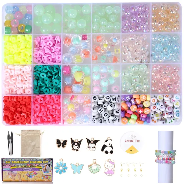 Multicolor_DIY_Jewelry_Making_Kit_for_Girls_(1900+_Beads)_|_Includes_Glow_in_the_Dark_Beads,_Alphabet,_Charms,_Strings_&_Tools_|_Unisex_Bead_Set_for_Kids_Ages_512__Bracelet,_Necklace_&_Craft_Kit_with_Storage_Box