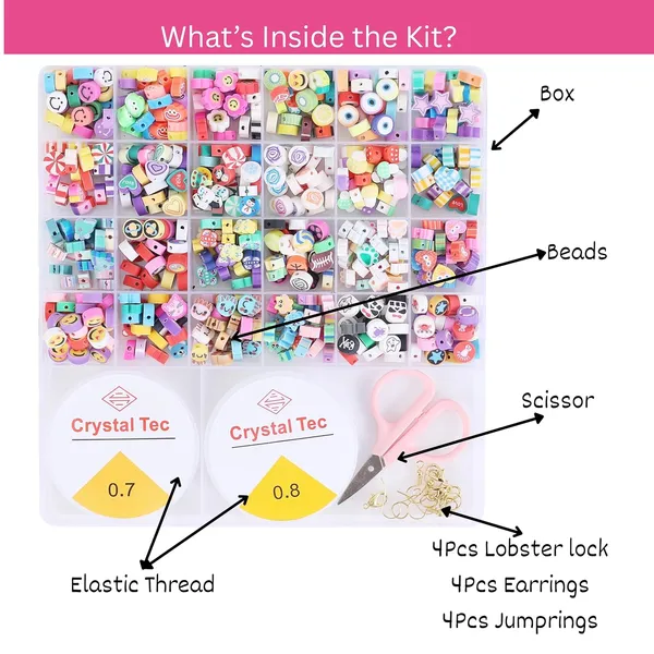ambitieux_Bracelet_Making_Kit_for_Girls_|_DIY_Jewellery_Craft_Set_with_24_Types_of_Beads,_Elastic_Rolls_&_Scissors_|_Creative_Art_&_Craft_Gift_Toy_for_Kids_Girls_Age_4â€“12_Years_(Designer_Beads)