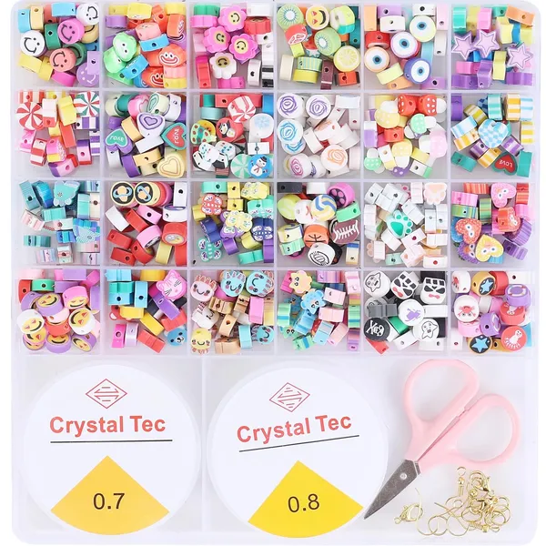 ambitieux_Bracelet_Making_Kit_for_Girls_|_DIY_Jewellery_Craft_Set_with_24_Types_of_Beads,_Elastic_Rolls_&_Scissors_|_Creative_Art_&_Craft_Gift_Toy_for_Kids_Girls_Age_4â€“12_Years_(Designer_Beads)