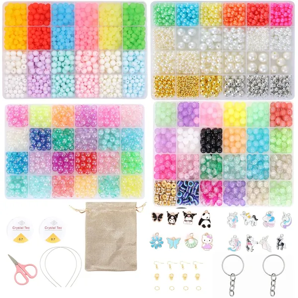 ambitieux_DIY_Jewellery_Making_Kit_for_Girls_|_2700+pcs_Colorful_Round_Beads,_Pearls_&_Charms_Set_|_Bracelet,_Necklace_&_Keychain_Making_Craft_Kit_|Birthday_Gift_for_Girls_&_Kids