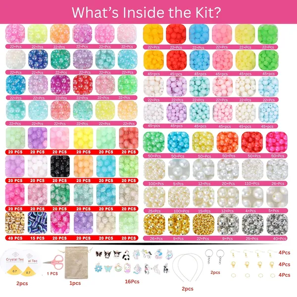 ambitieux_DIY_Jewellery_Making_Kit_for_Girls_|_2700+pcs_Colorful_Round_Beads,_Pearls_&_Charms_Set_|_Bracelet,_Necklace_&_Keychain_Making_Craft_Kit_|Birthday_Gift_for_Girls_&_Kids