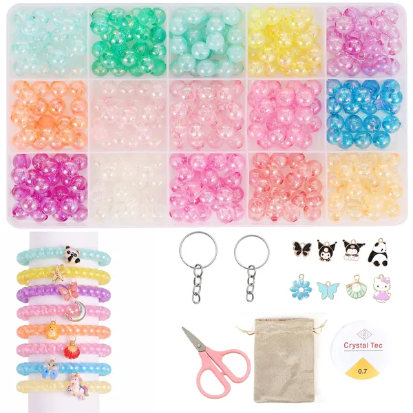 ambitieux_DIY_Jewellery_Making_Kit_for_Kids__24_Colours_Pearl_Beads_Set_with_Charms_&_Accessories_|_Birthday_Gift_for_Girls_Age_5,_6,_7,_8,_9,_10,_11,_12+_Years_(15_8mm_Rainbow_Beads)