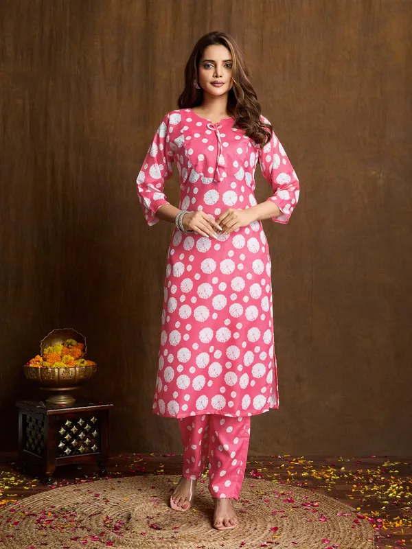 Pink_Cotton_Blend_Bubble_Kurta_Set_For_Women