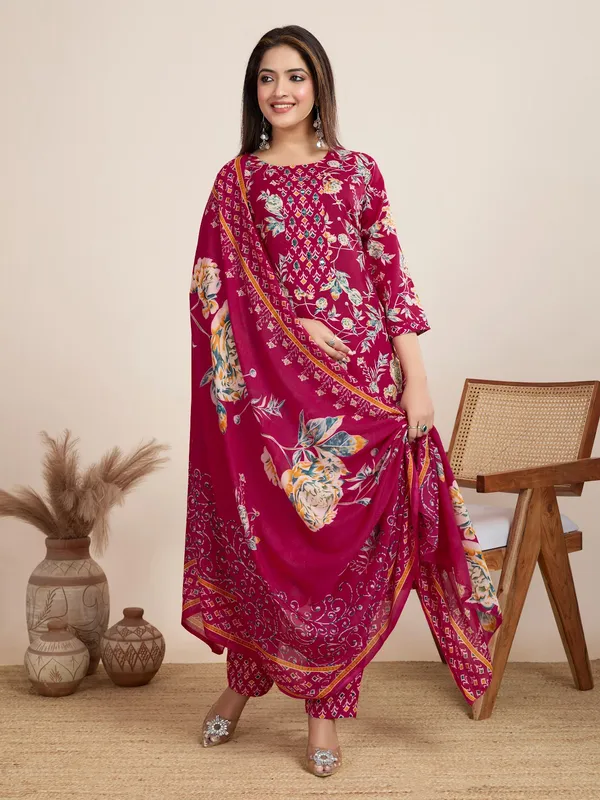 Red_Cotton_Blend_Ciaz_Kurta_Set_For_Women