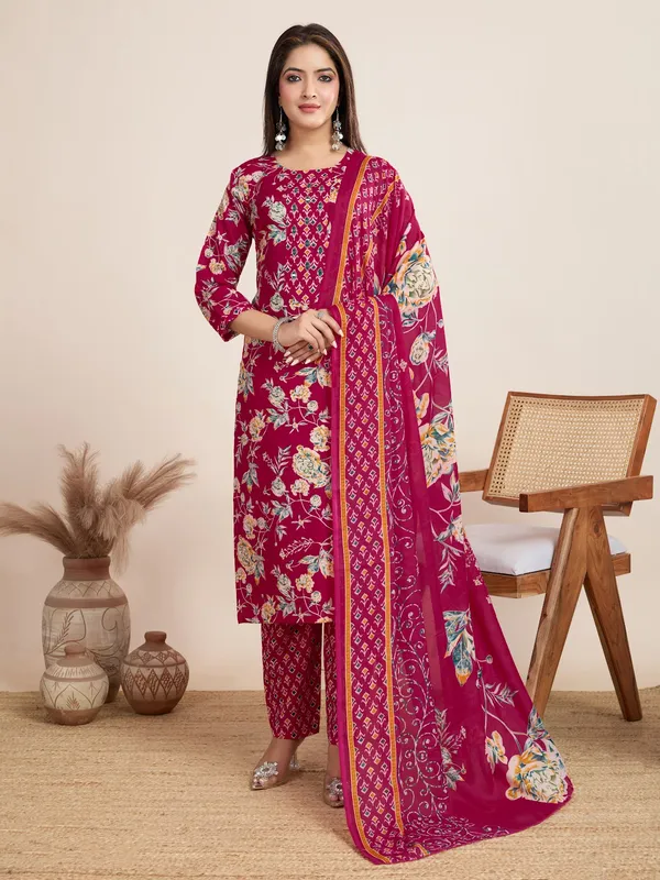 Red_Cotton_Blend_Ciaz_Kurta_Set_For_Women