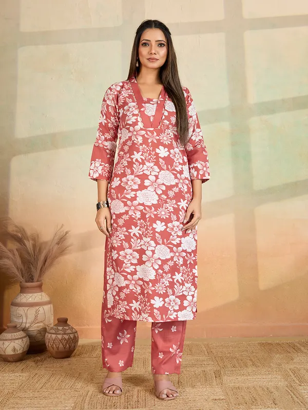 Orange_Cotton_Blend_Maza_Kurta_Set_For_Women