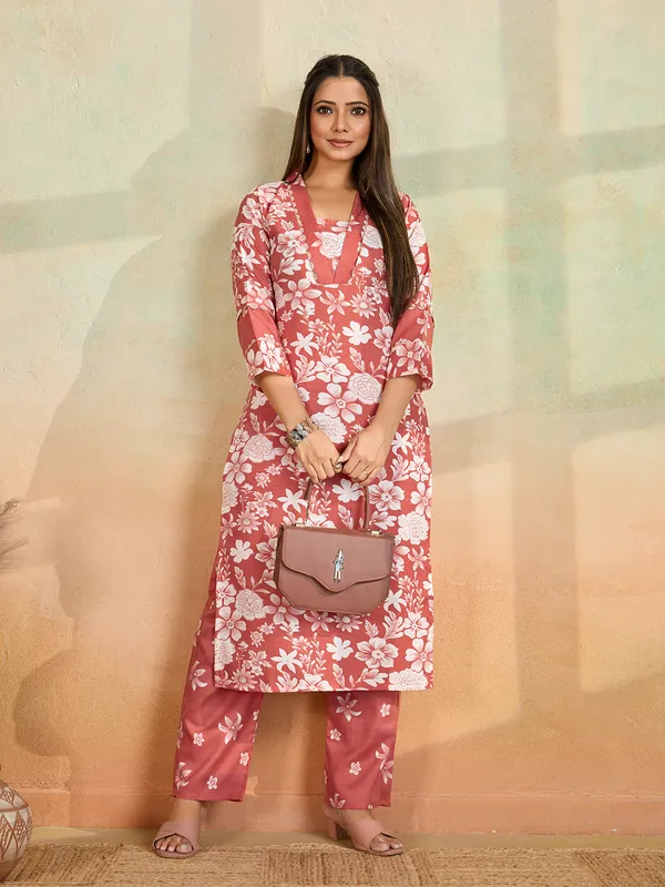 Orange_Cotton_Blend_Maza_Kurta_Set_For_Women