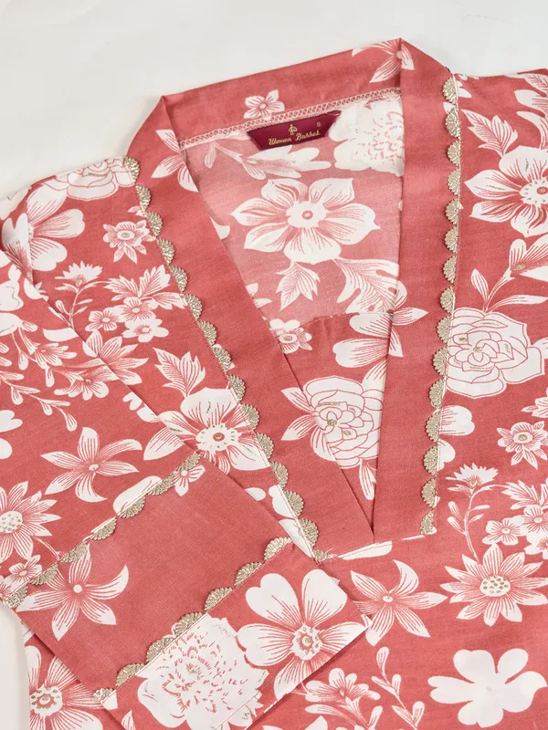 Orange_Cotton_Blend_Maza_Kurta_Set_For_Women