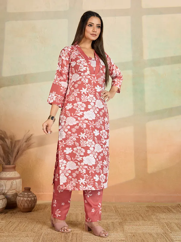 Orange_Cotton_Blend_Maza_Kurta_Set_For_Women