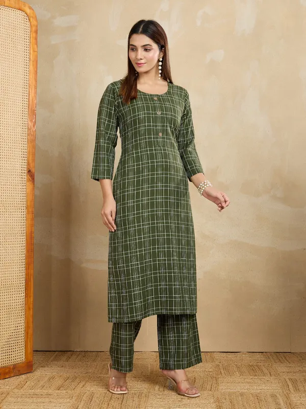 Green_Cotton_Blend_Rashi_Kurta_Set_For_Women