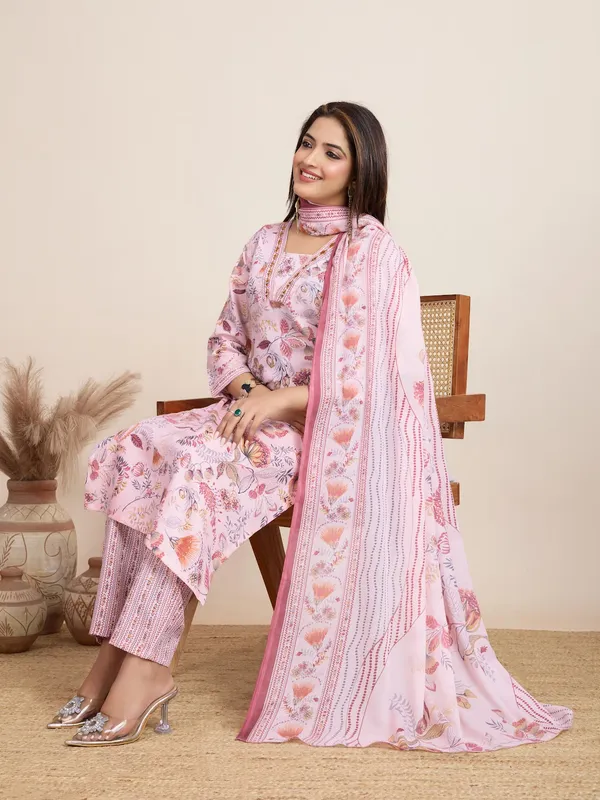 Pink_Cotton_Blend_Safari_Kurta_Set_For_Women