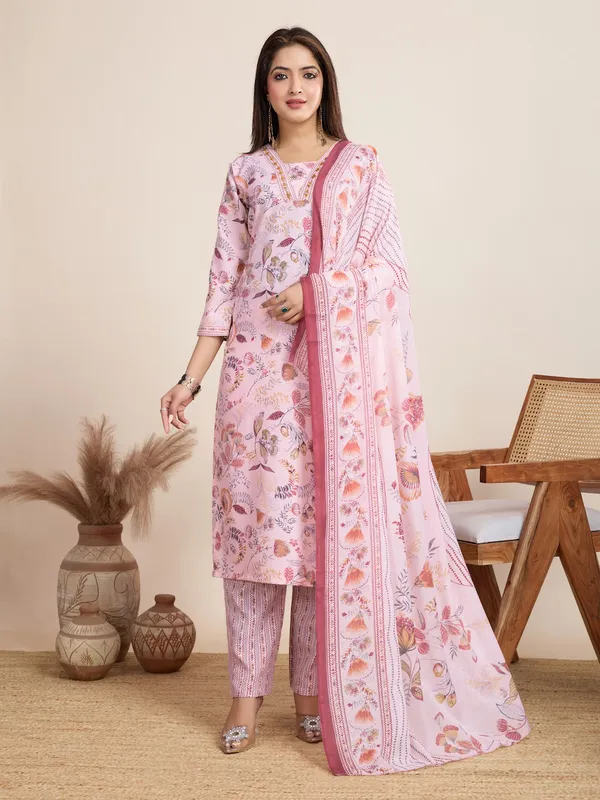 Pink_Cotton_Blend_Safari_Kurta_Set_For_Women