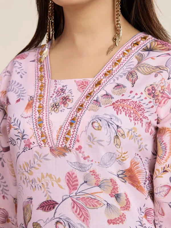 Pink_Cotton_Blend_Safari_Kurta_Set_For_Women