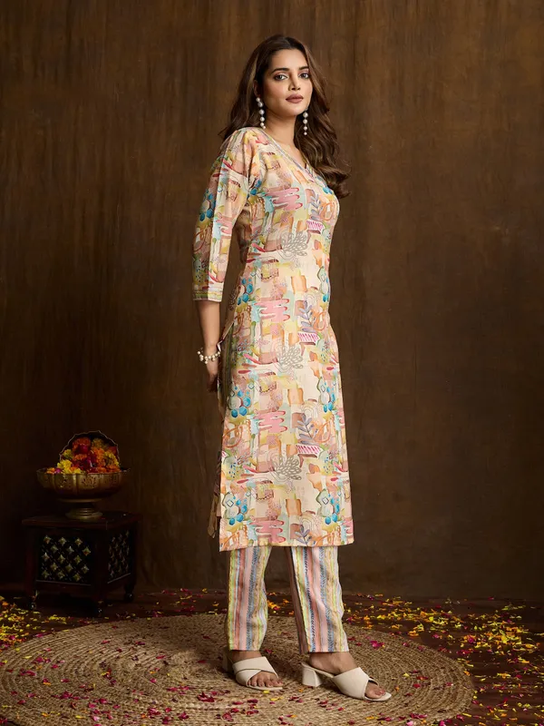 Yellow_Cotton_Blend_Sita_Kurta_Set_For_Women