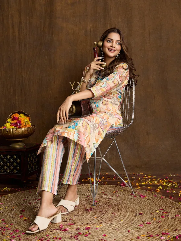 Yellow_Cotton_Blend_Sita_Kurta_Set_For_Women