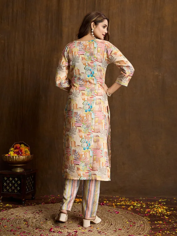 Yellow_Cotton_Blend_Sita_Kurta_Set_For_Women