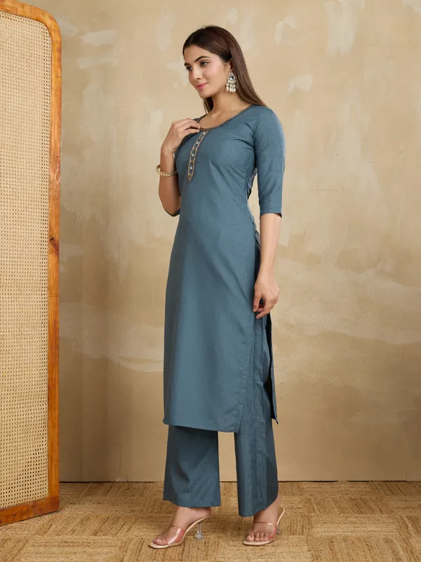 Grey_Cotton_Blend_Swara_Kurta_Set_For_Women